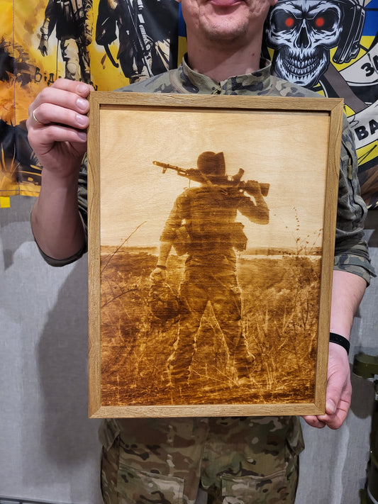 Three Good Men Artwork: A tribute in wood made in Ukraine