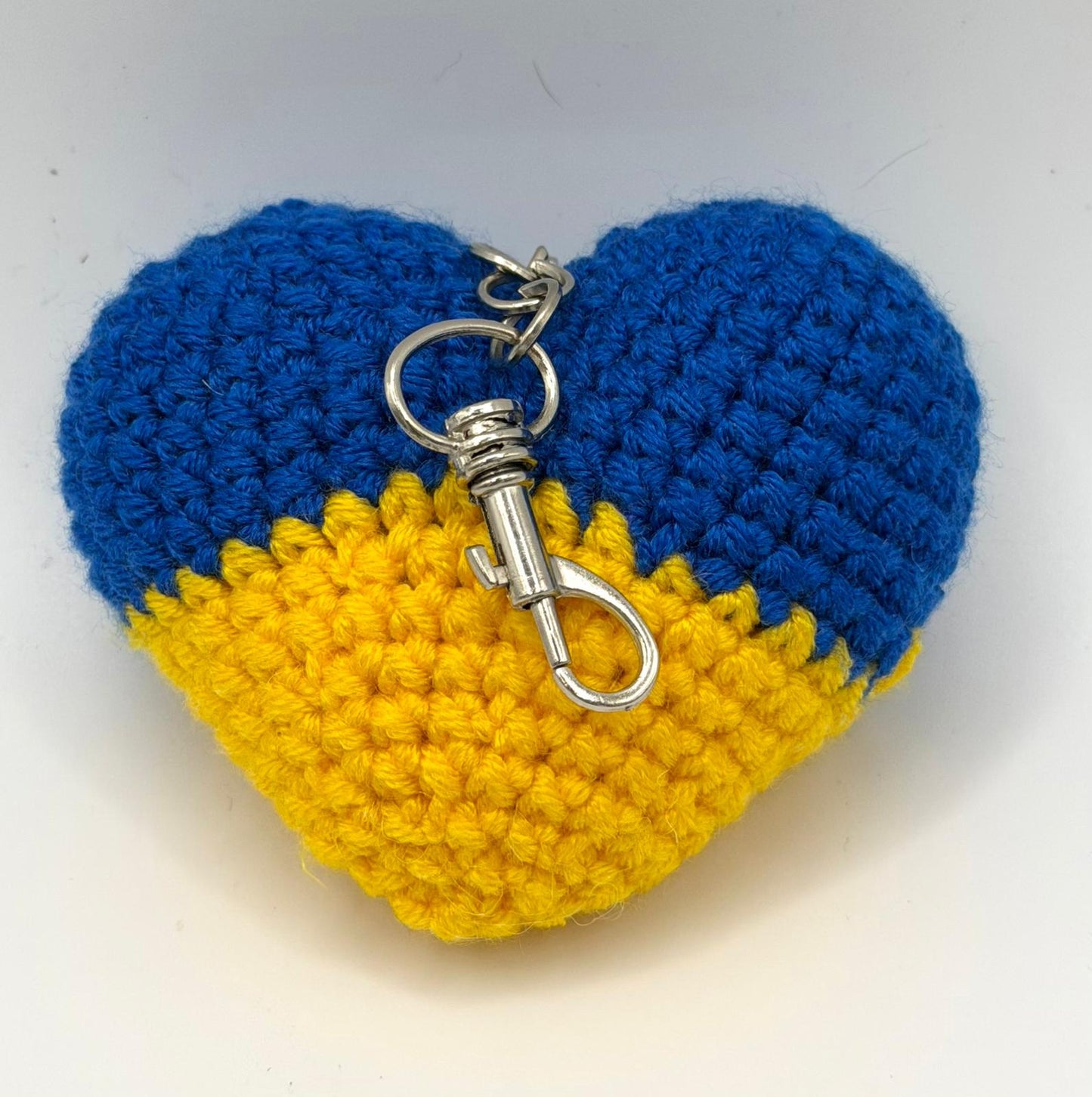 Heart Shaped Blue and Yellow Keyring