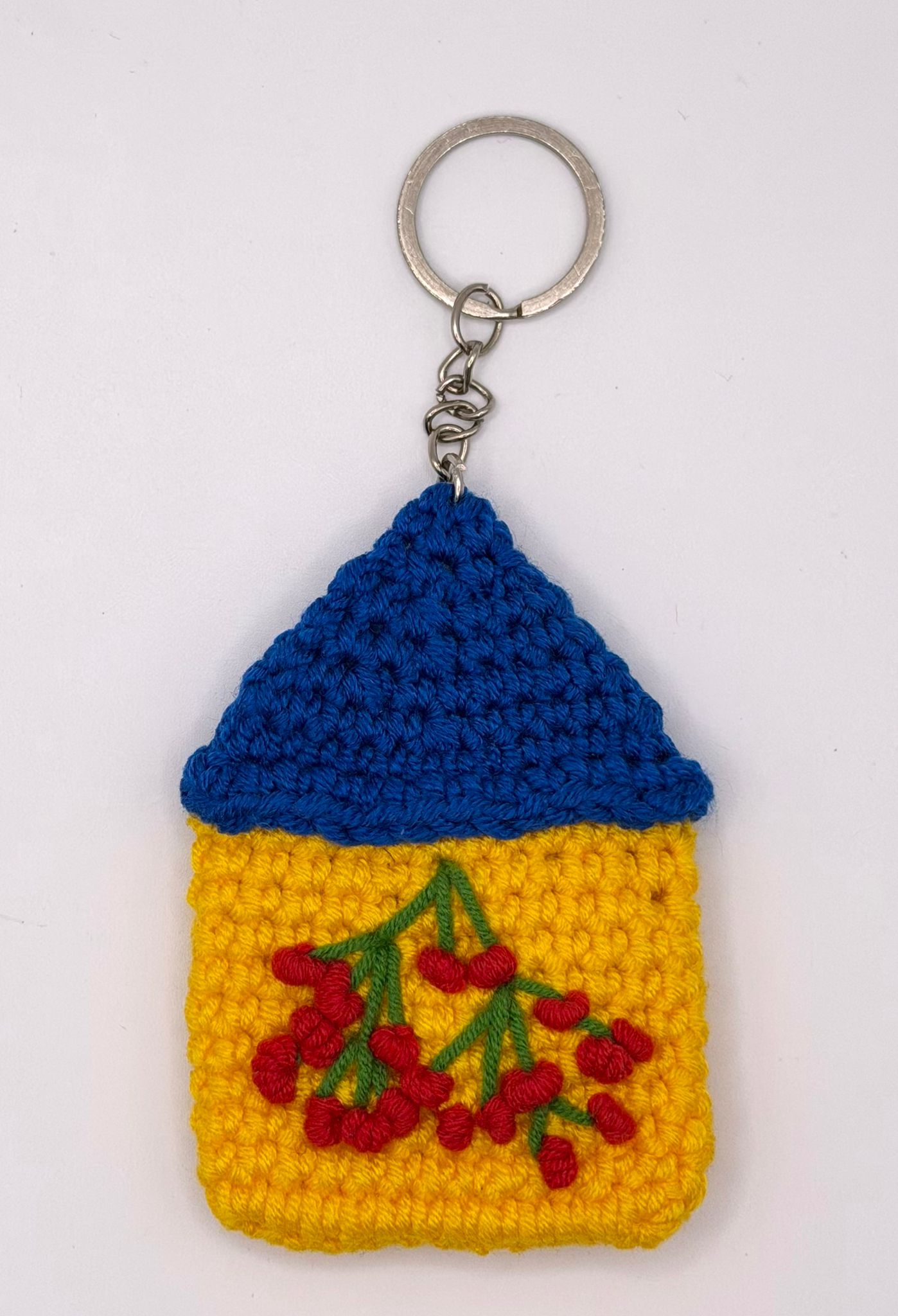 Knitted House Shaped Keyring