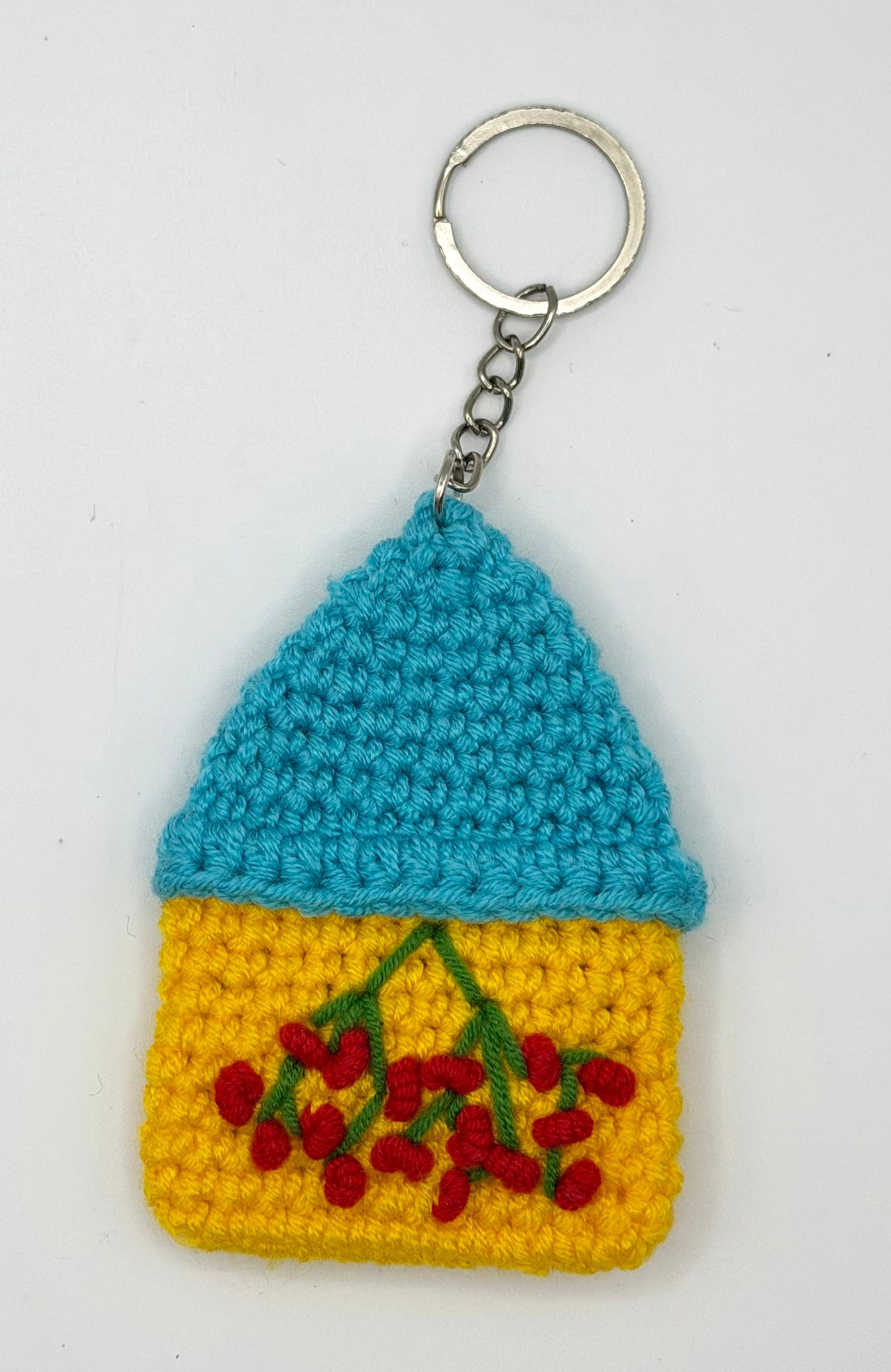 Knitted House Shaped Keyring
