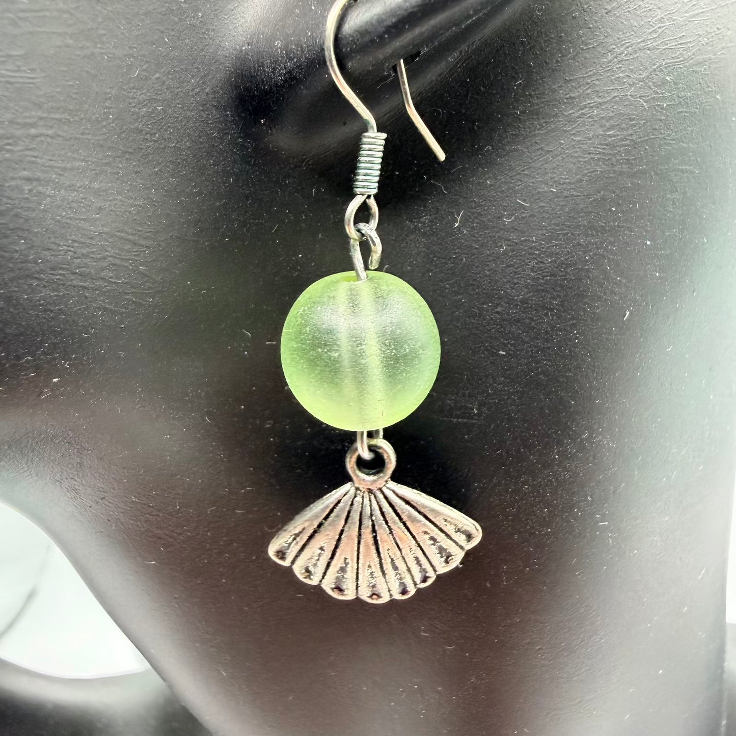 Green globe earring
