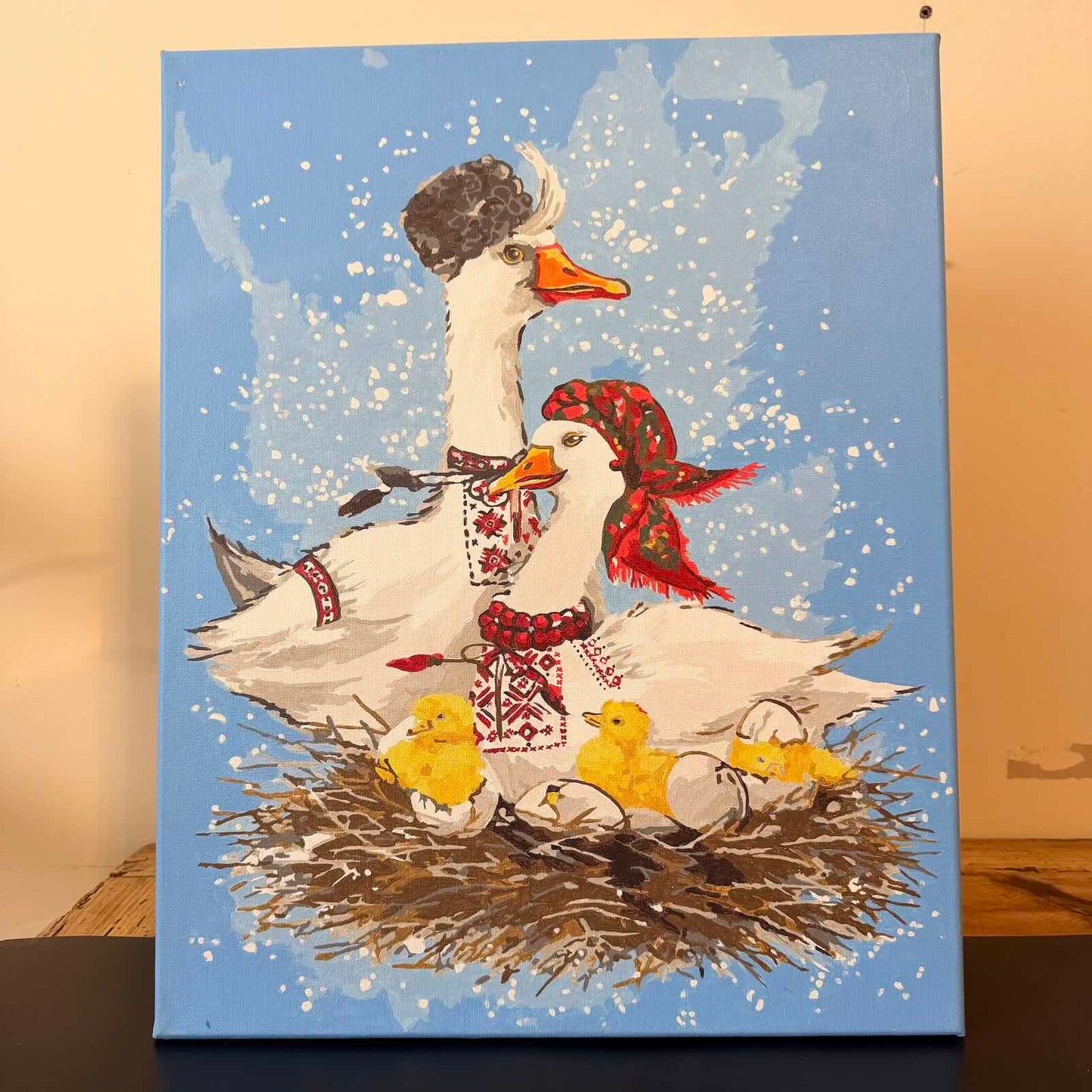 Canvas and Watercolour "Guardians of the Homeland"