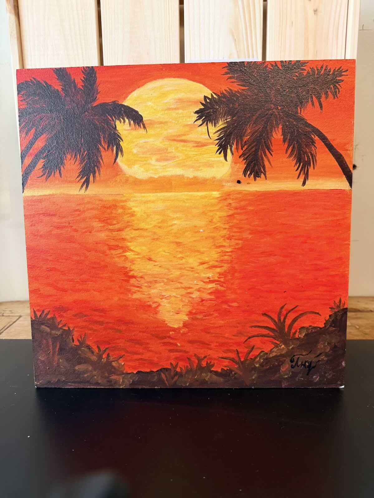 Wood and Oil "Paradise at Dusk"