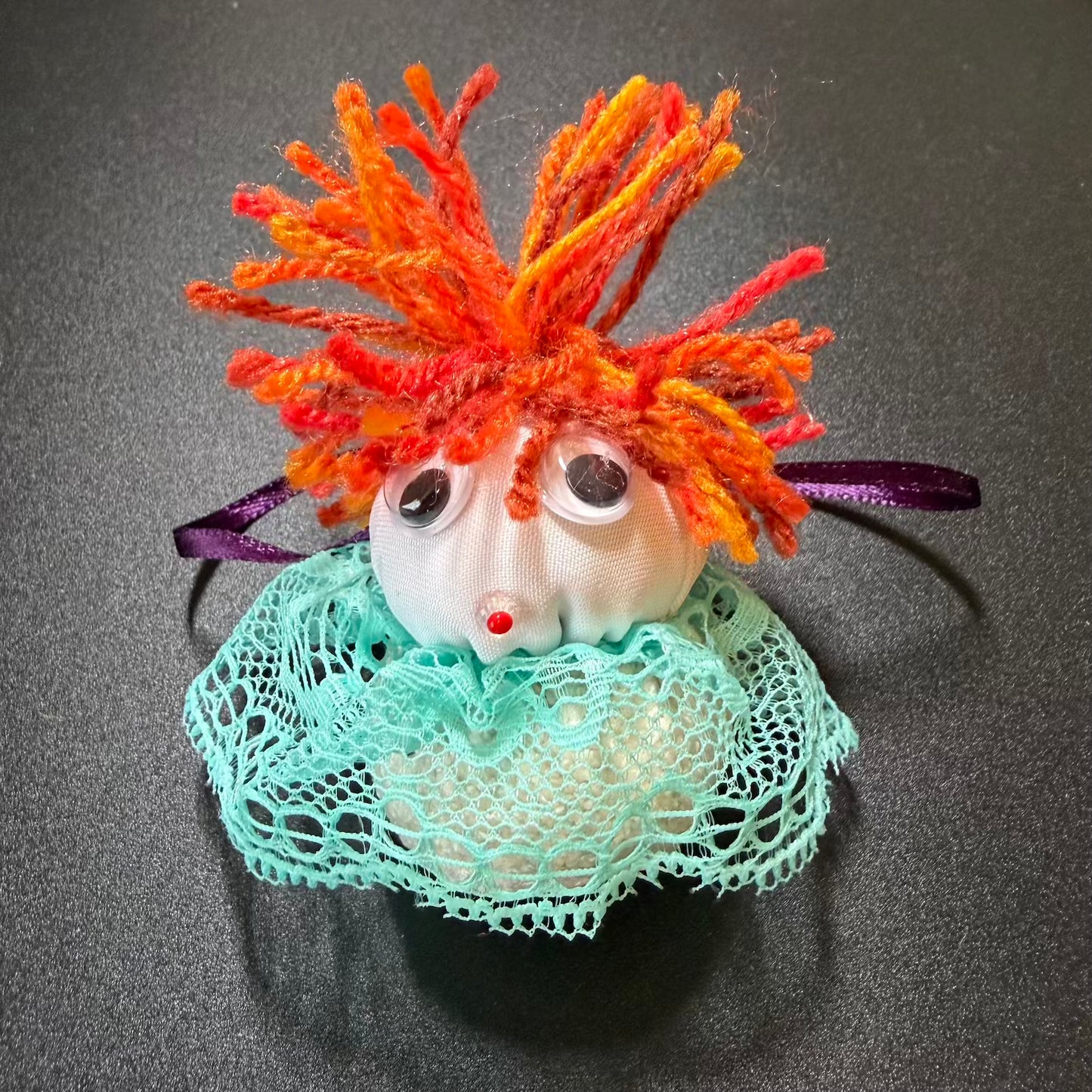 Handmade Ukrainian Folk Art Doll Ornament – Orange Hair Keepsake Decoration 🇺🇦