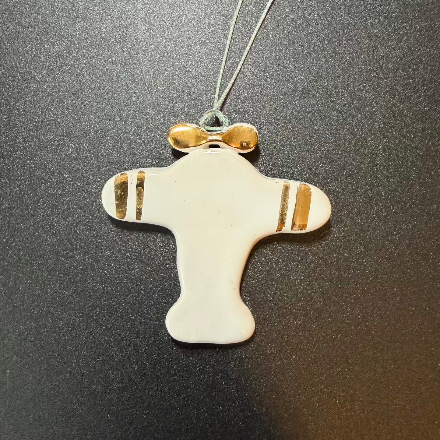 Handmade Ceramic Angel Ornament – White & Gold Hanging Decoration 🇺🇦