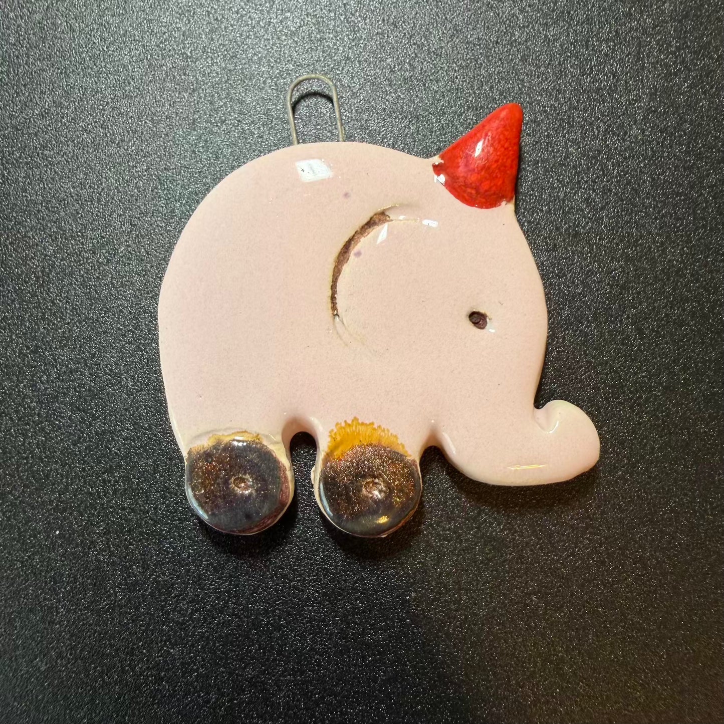 Handmade Ceramic Elephant Ornament – Ivory Hanging Decoration 🇺🇦
