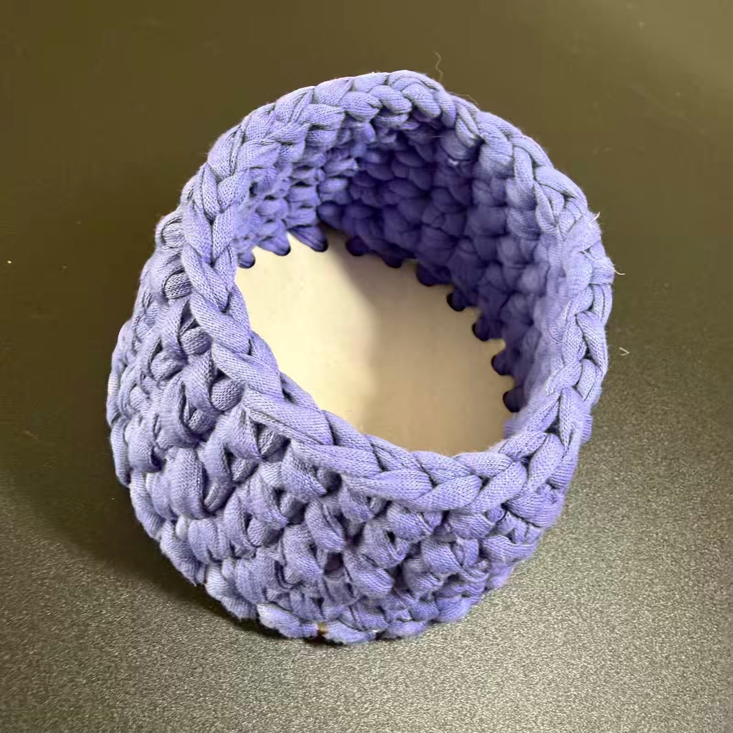 Handmade Crochet Storage Basket – Lavender Artisan Organiser Made in Ukraine 🇺🇦