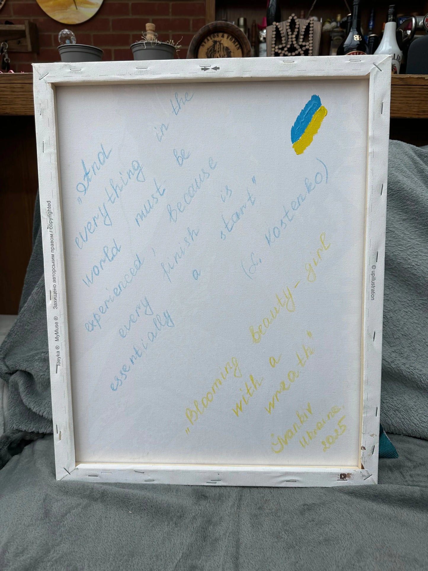 Beautiful Handmade Canvas Painting "Beautiful Girl" Ukraine UK Aid