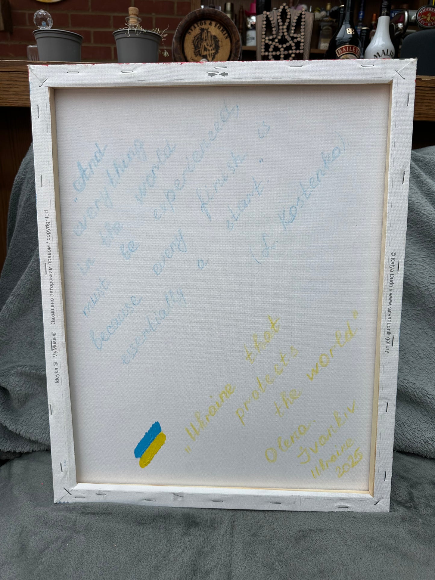 Beautiful Handmade Canvas Painting "Ukraine that protects the world"