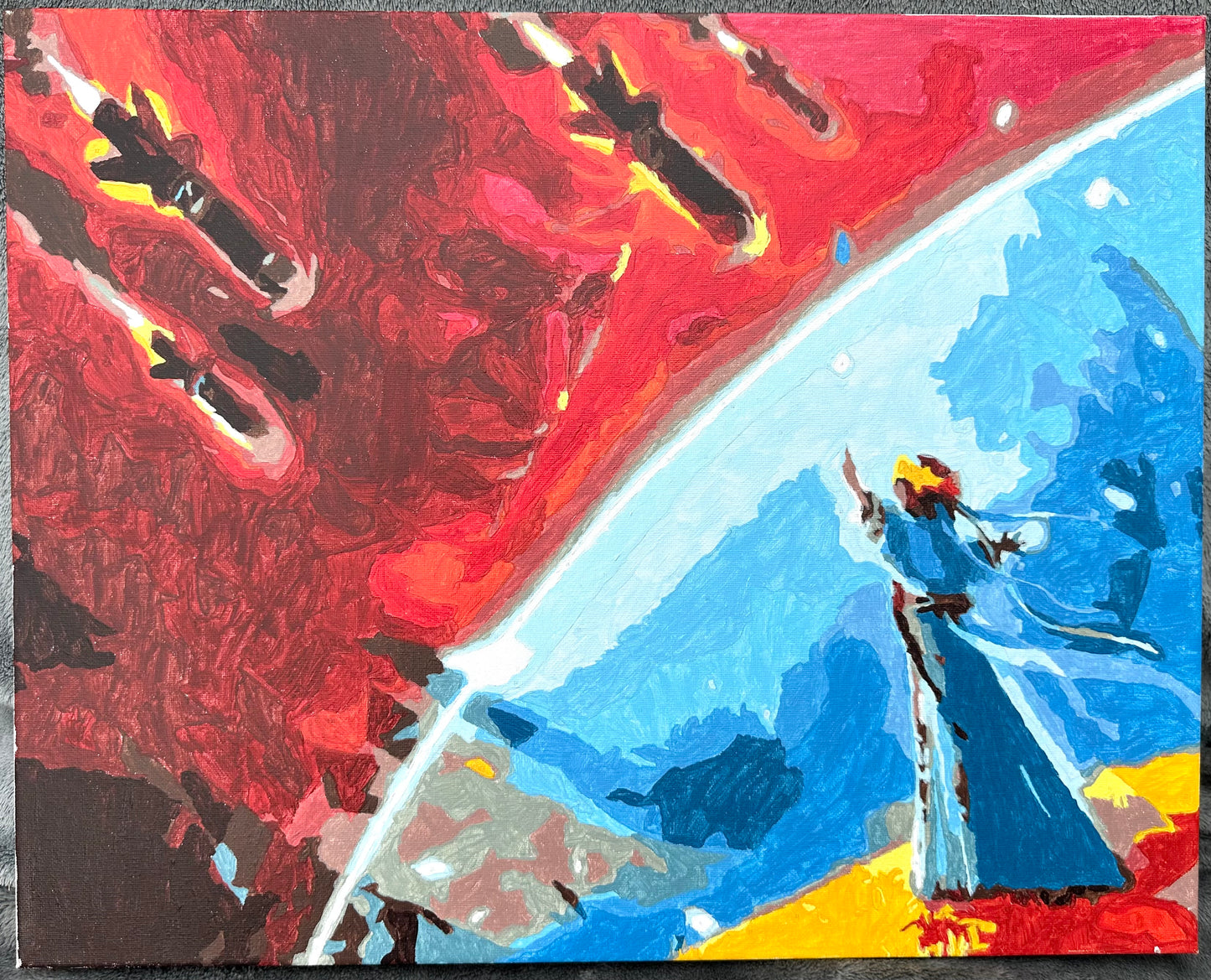 Beautiful Handmade Canvas painting "Holding back Armageddon