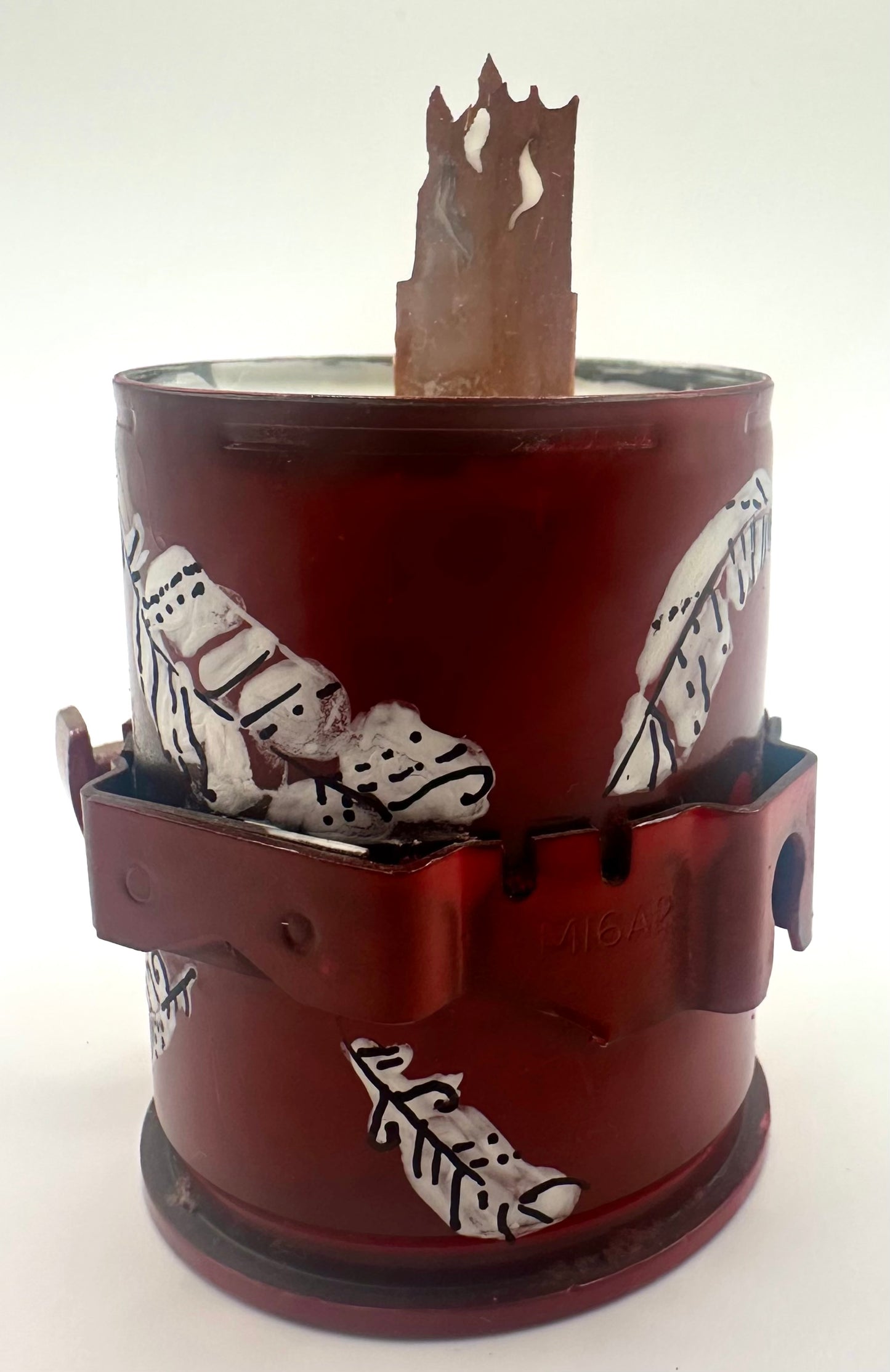 Handcrafted Candle Made in Ukraine from 40mm Grenade Shell Casings Red