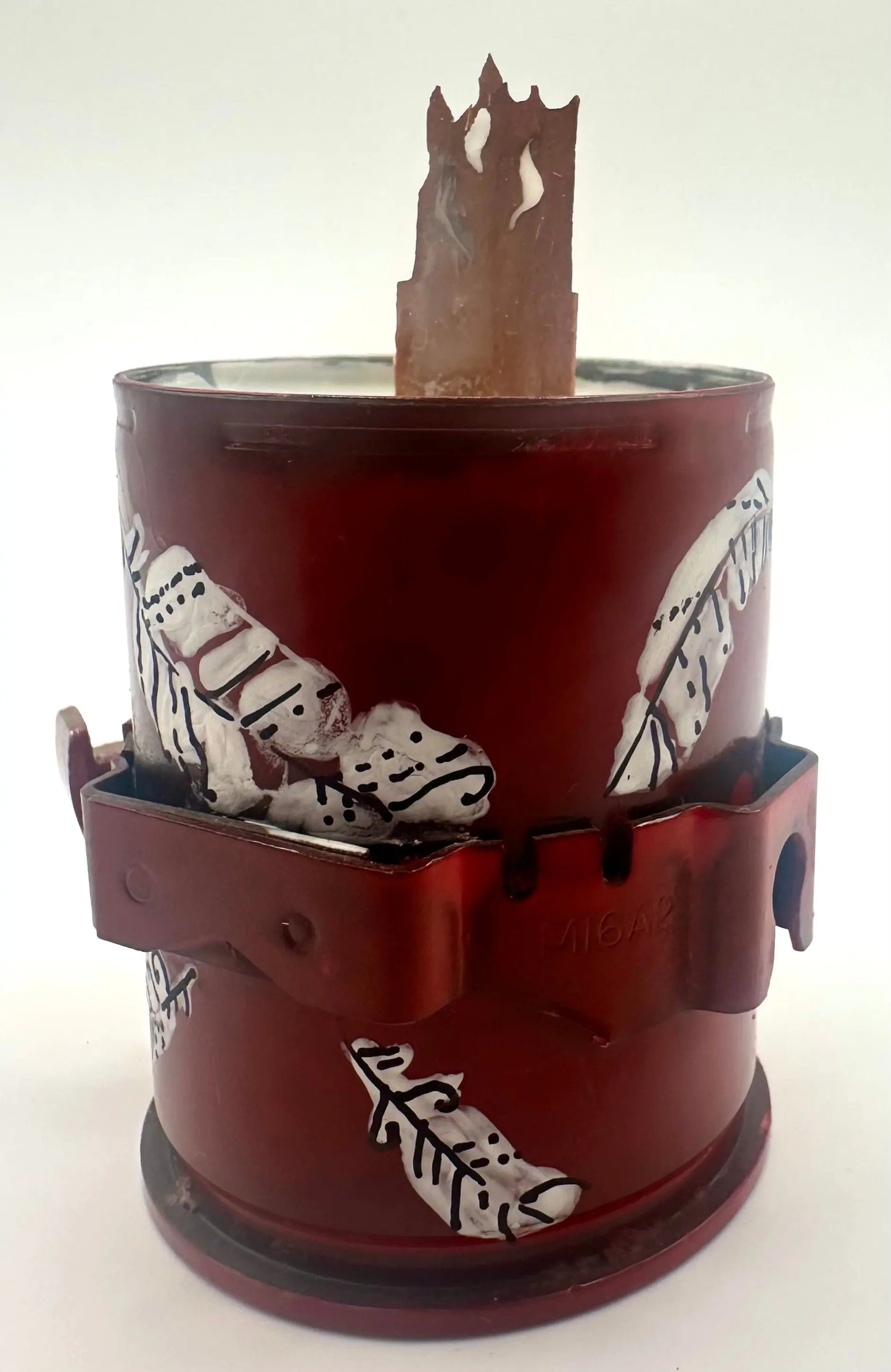 Handcrafted Candle Made in Ukraine from 40mm Grenade Shell Casings Red Ukraine UK Aid