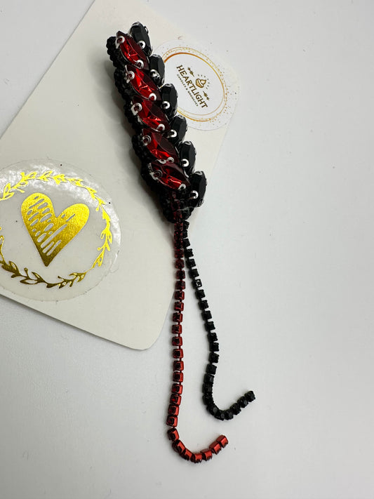 Red and Black Jewelled Brooch