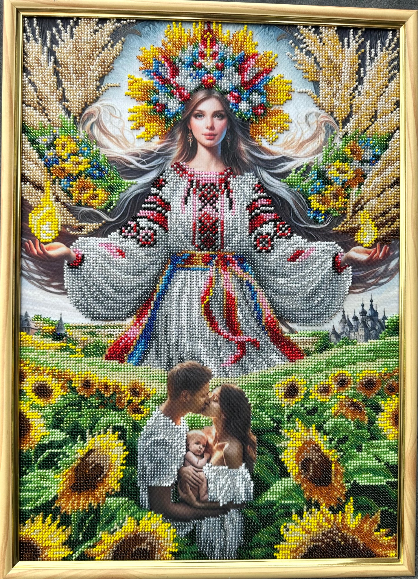 Framed Beadwork Protector of Life