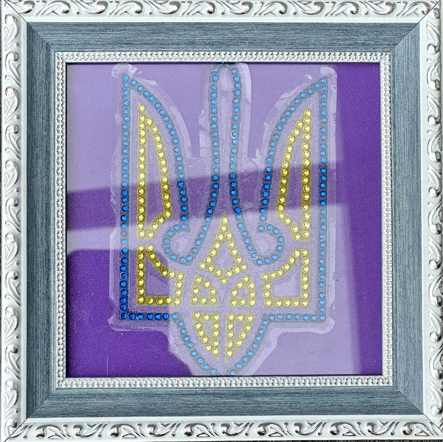 Small Trident Beadwork Framed