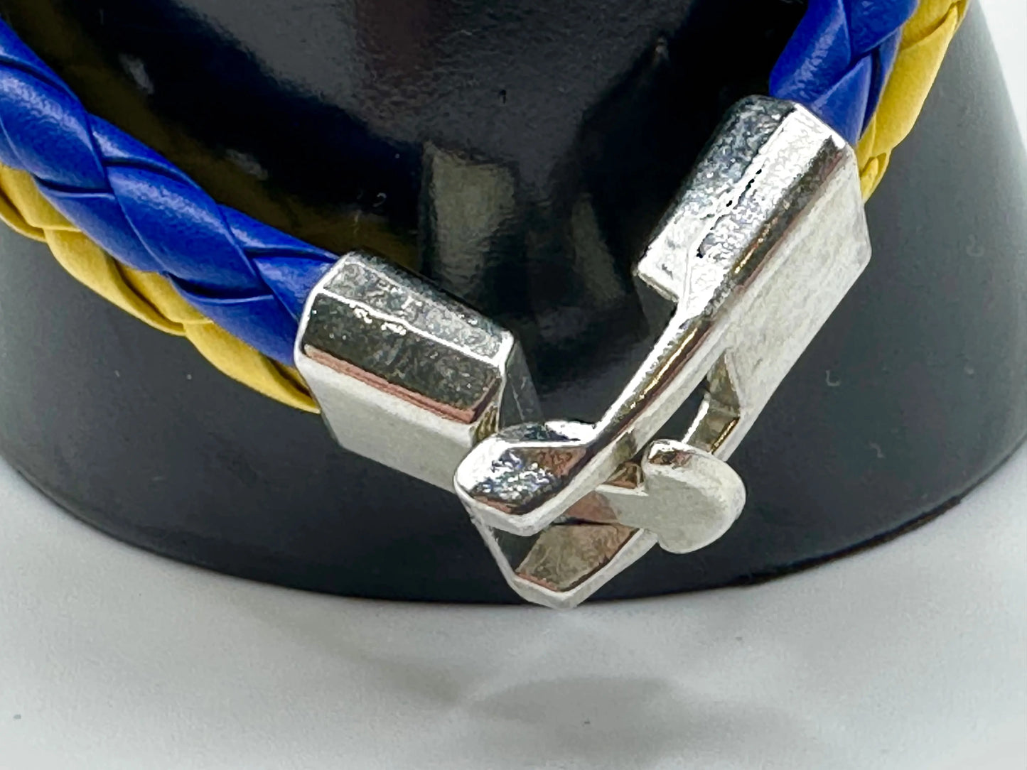 Patriotic Leather wrist band Ukraine UK Aid