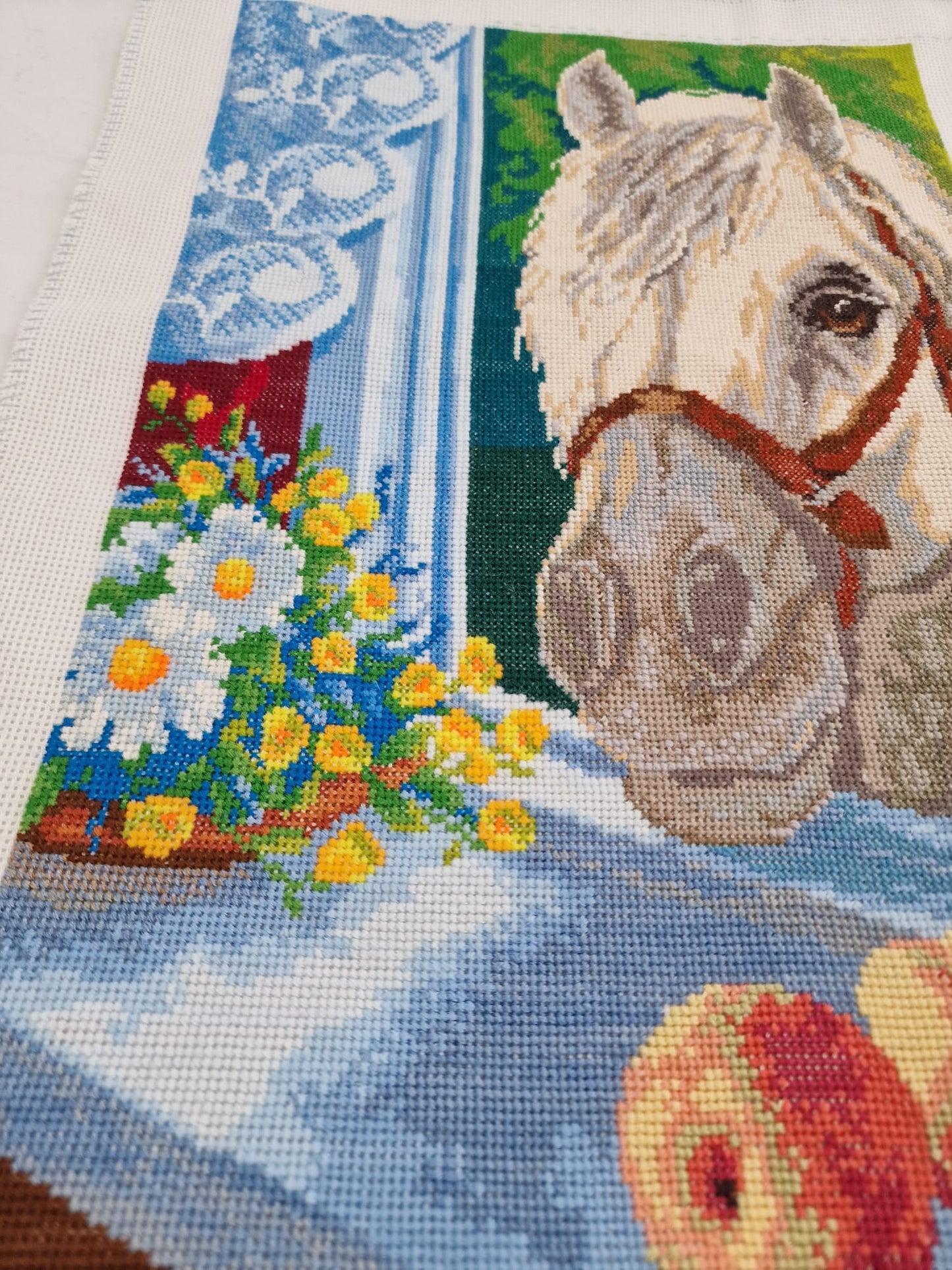 Detailed Horse Cross-Stitch Artwork