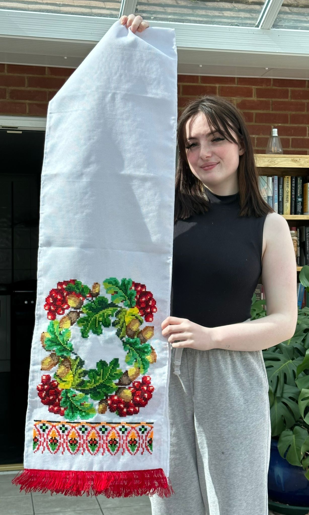 Large Ukranian Hand Towel - Cross-Stitch - Handmade