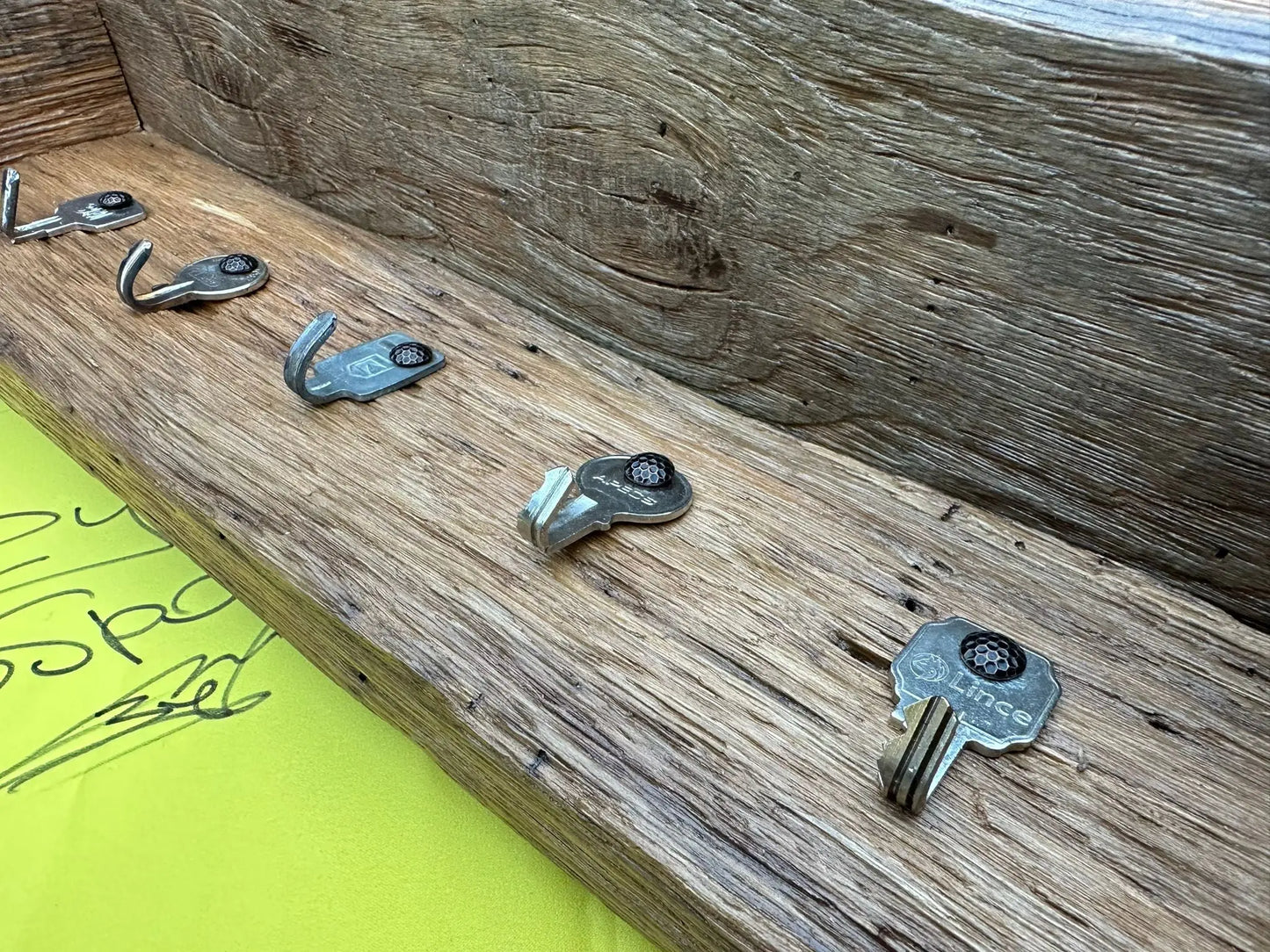 Handmade Wooden Key Holder - Made with Real Keys Ukraine UK Aid