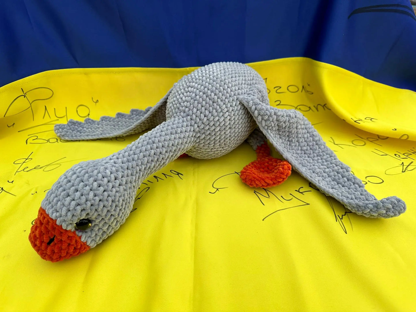 Large Handmade Goose Plushie Ukraine UK Aid