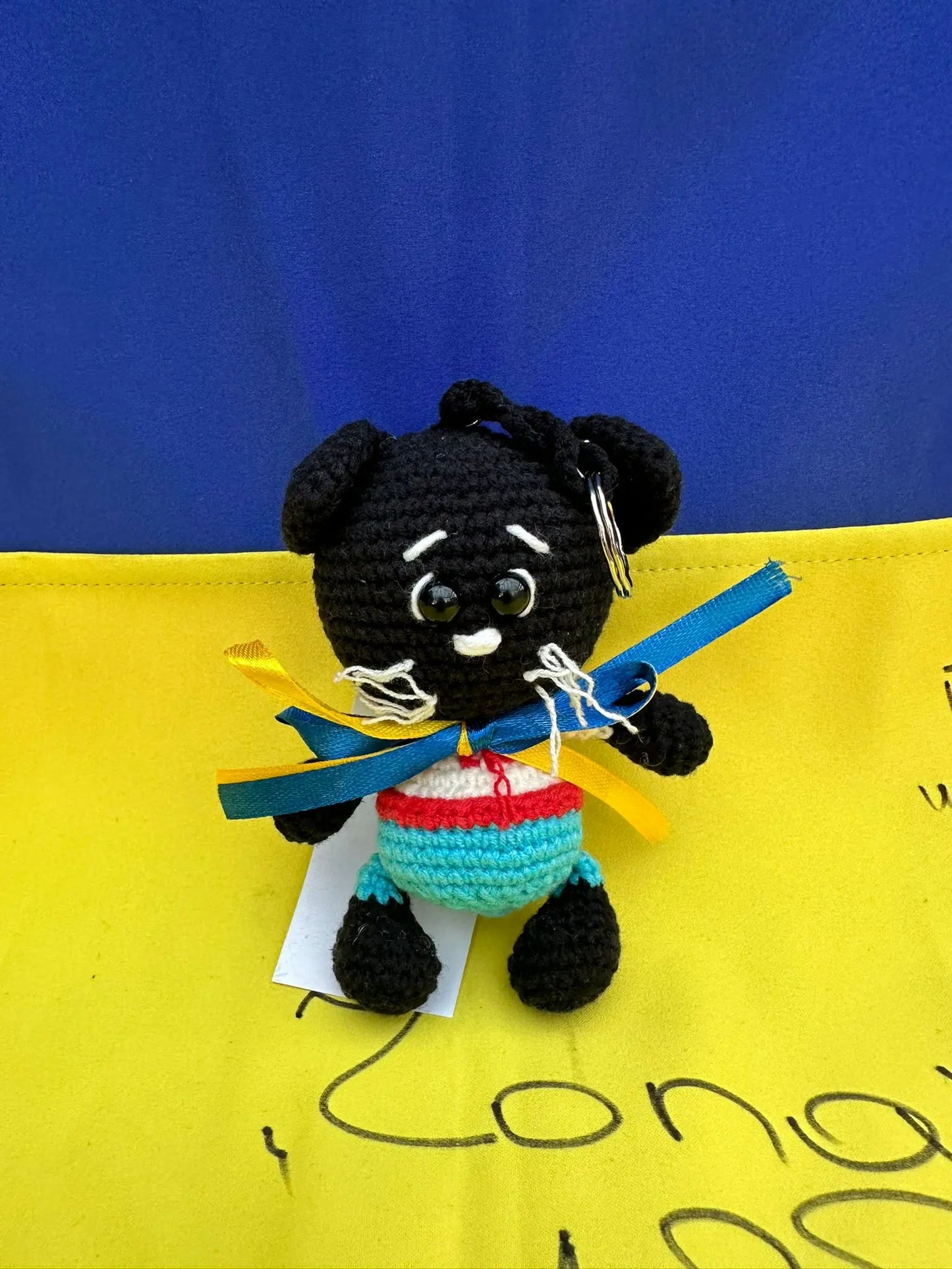Small Cuddly Toy Keyring Ukraine UK Aid