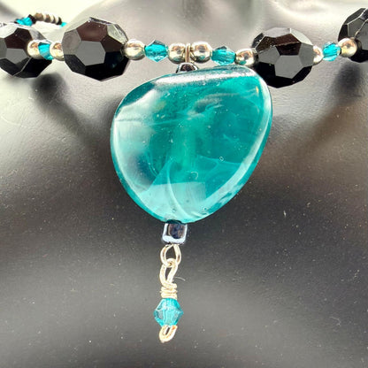 Beautiful Handmade Blue Crystal Necklace