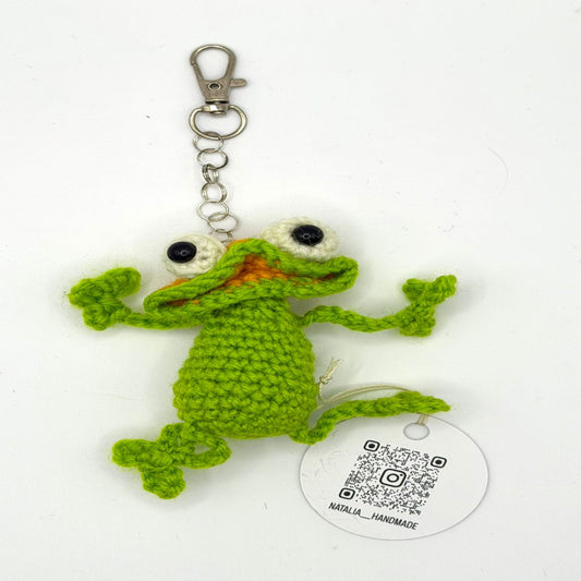 Knitted Frog Keyring