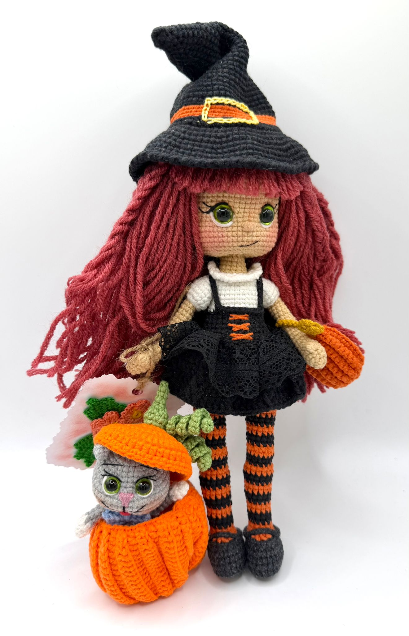 Handmade Ukrainian Knitted Doll Late for Halloween!