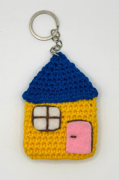 Knitted House Shaped Keyring