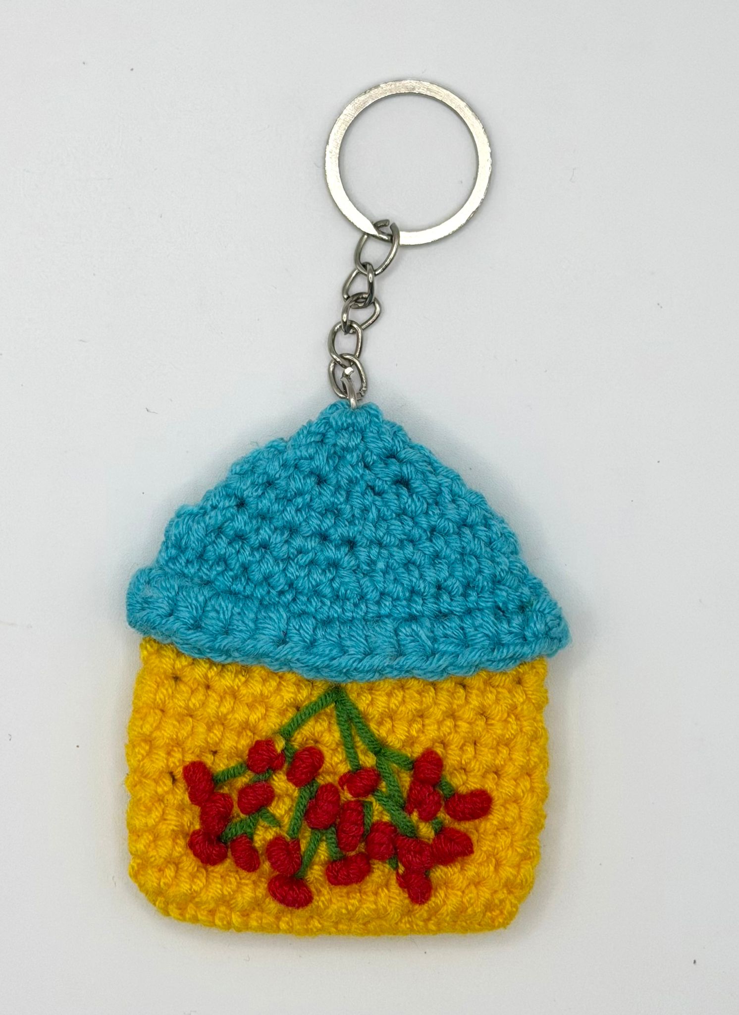 Knitted House Shaped Keyring