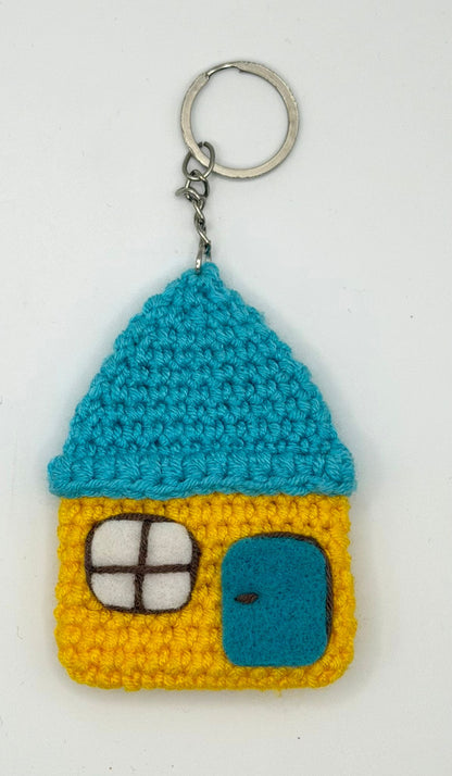 Knitted House Shaped Keyring