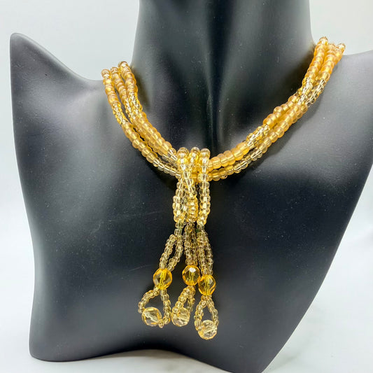 Golden bead necklace