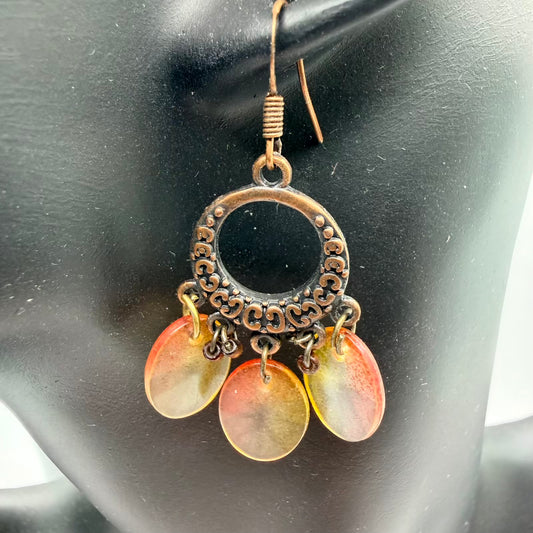 Metal and glass earring