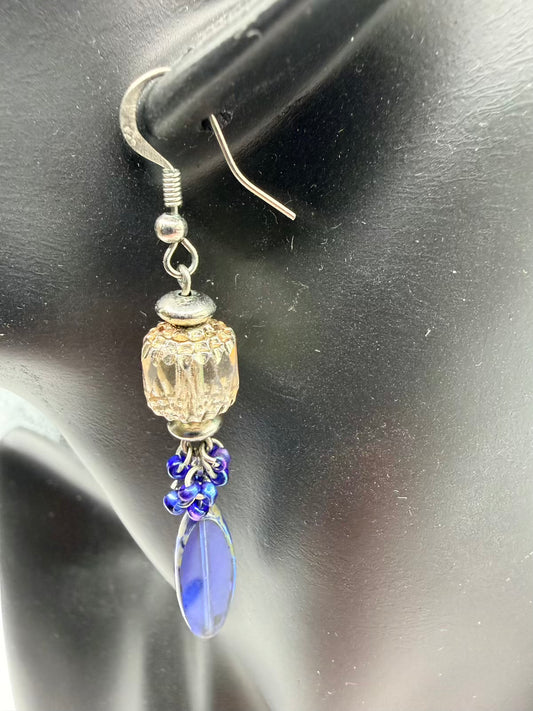 Blue crystal earring