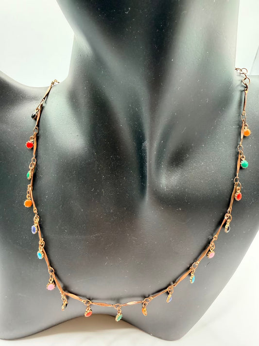 Colourful metal necklace