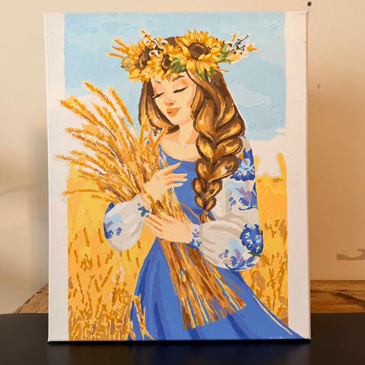 Canvas and Watercolour "Daughter of Ukraine"