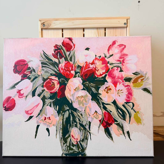 Canvas and Watercolour "Morning Bouquet"