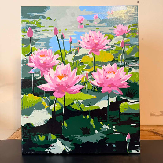 Canvas and Watercolour "Whispers Across the Pond"