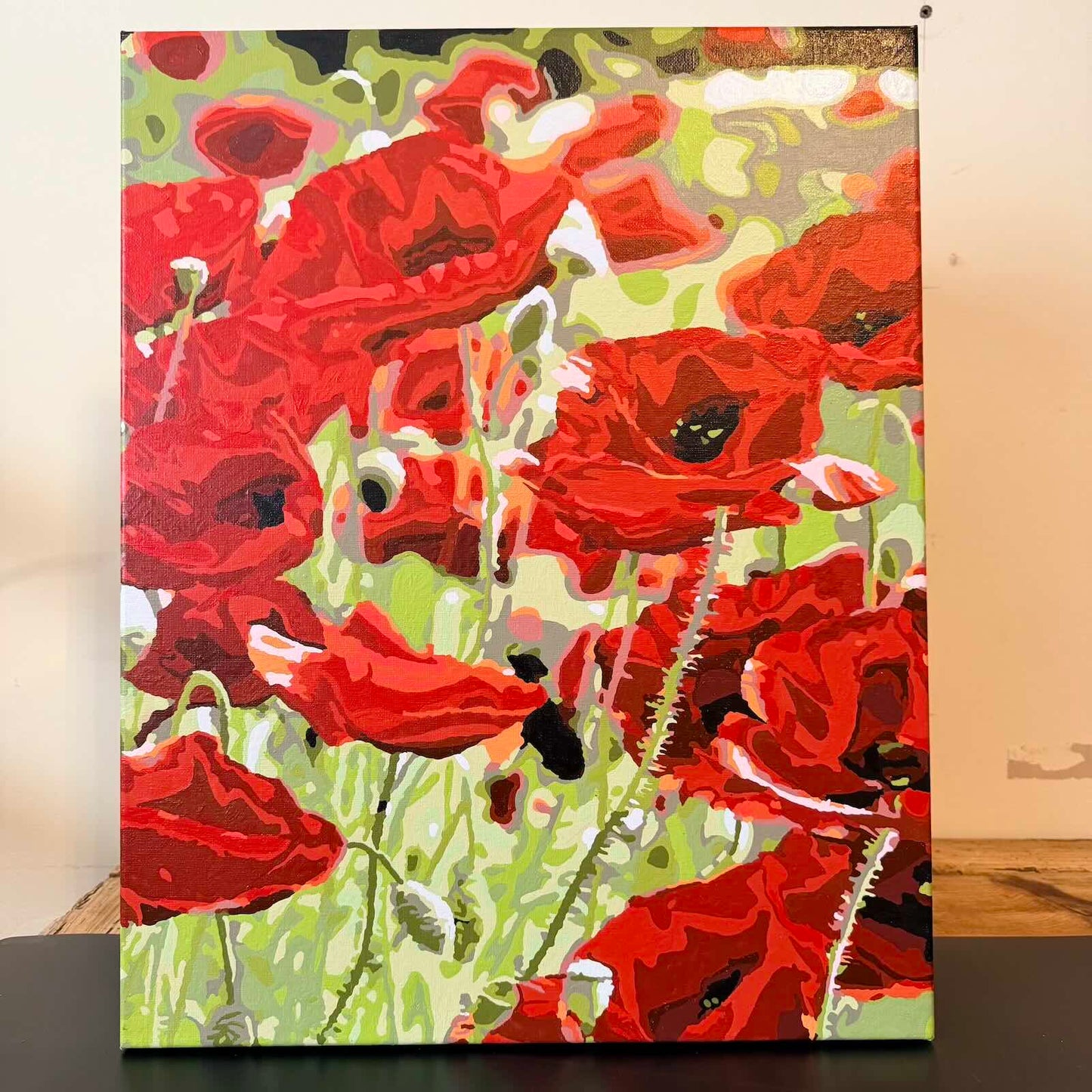 Canvas and Watercolour "Petals of Remembrance"