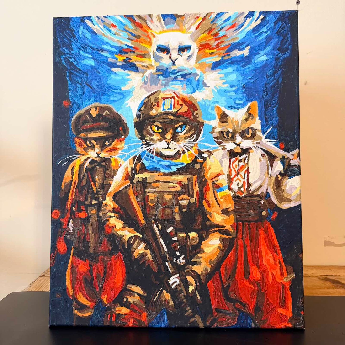 Canvas and watercolour "Spirits of Resistance"
