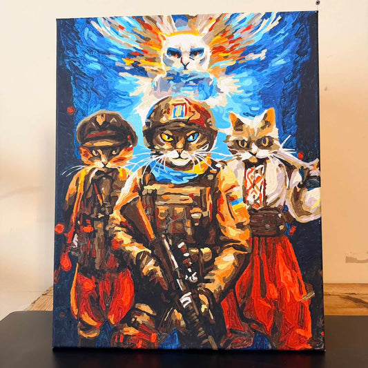 Canvas and watercolour "Spirits of Resistance"