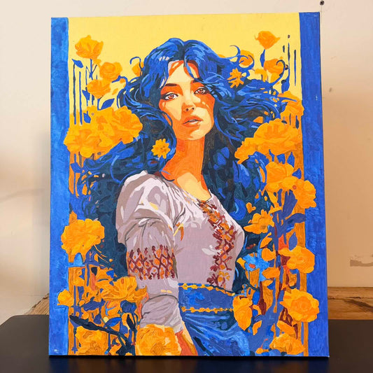 Canvas and watercolour "Ukrainian Grace"