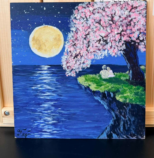 Wood and Oil "Beneath the Blossom Tree"