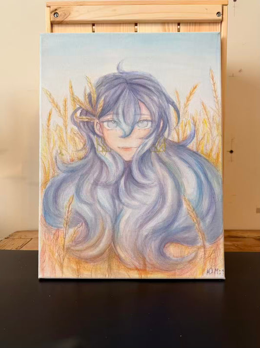 Canvas and Watercolour "Girl of the Golden Field"