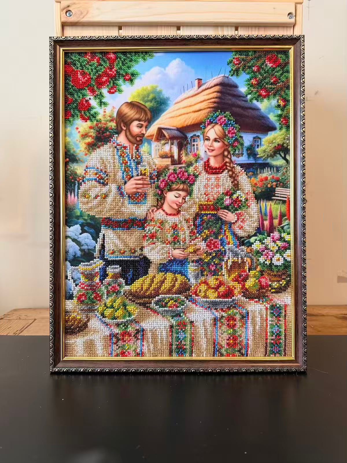Framed Beaded Artwork - Gathered in Tradition