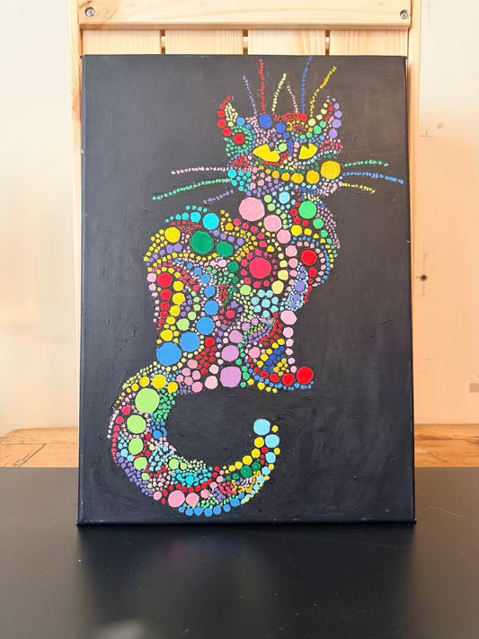 Canvas and Watercolour "Cosmic Whiskers"