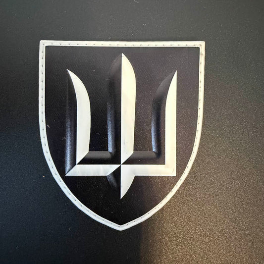 Black & White Ukrainian Tryzub Tactical Patch
