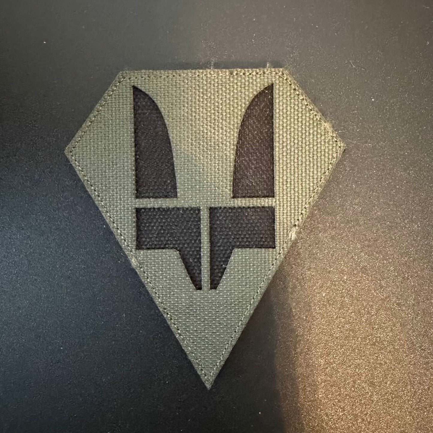 Subdued Ukrainian Tryzub Tactical Patch – Olive Drab Military Chevron