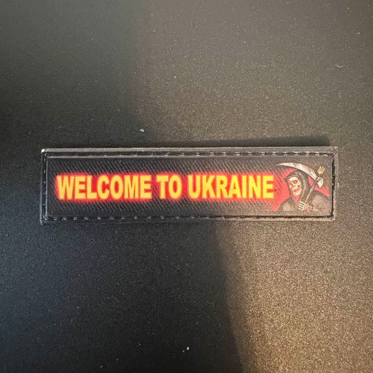 “Welcome to Ukraine” Grim Reaper Tactical Morale Patch – Ukrainian War Humour Patch