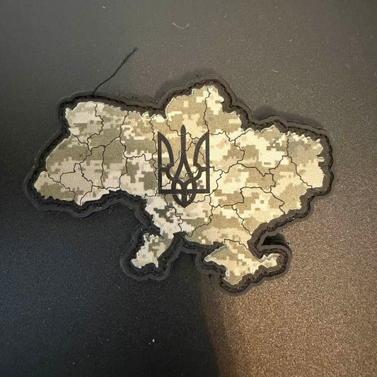 Ukraine Map Tactical Patch – Digital Camo Tryzub Military Morale Patch